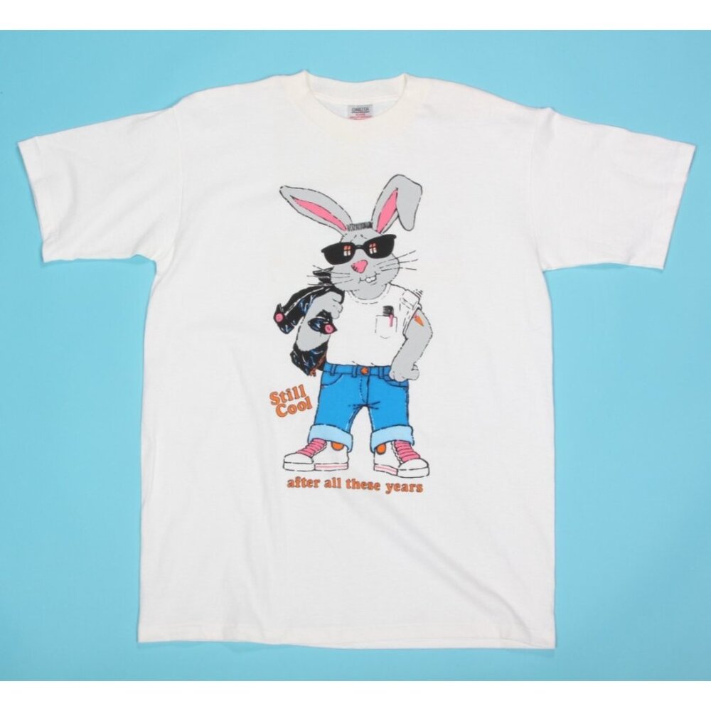 Vintage Oneita Bunny Rabbit in Sunglasses T-Shirt XL 90s Y2K Still Cool - 243